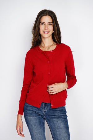 Twin-set classic crew neck 2-ply knitting with long sleeves