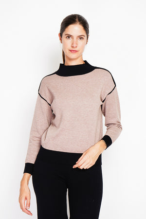 Fancy colored high neck sweater Oversized cut with long sleeves