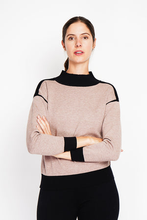 Fancy colored high neck sweater Oversized cut with long sleeves