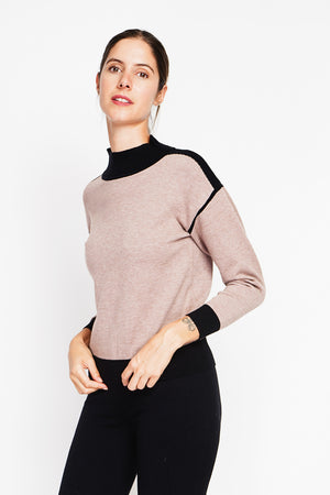 Fancy colored high neck sweater Oversized cut with long sleeves