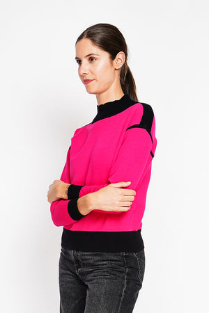 Fancy colored high neck sweater Oversized cut with long sleeves