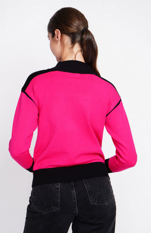Fancy colored high neck sweater Oversized cut with long sleeves