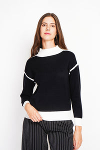 Fancy colored high neck sweater Oversized cut with long sleeves