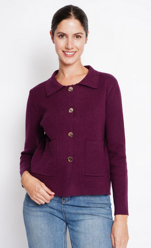 Gold Buttoned Short Jacket Oversized Cut with Long Sleeves