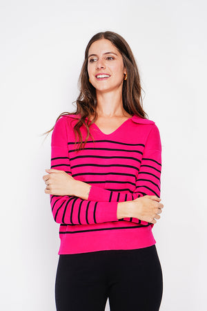 Sailor polo neck sweater Oversized cut with long sleeves