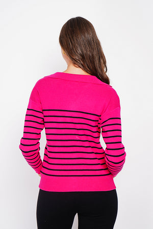 Sailor polo neck sweater Oversized cut with long sleeves