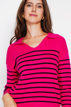 Sailor polo neck sweater Oversized cut with long sleeves