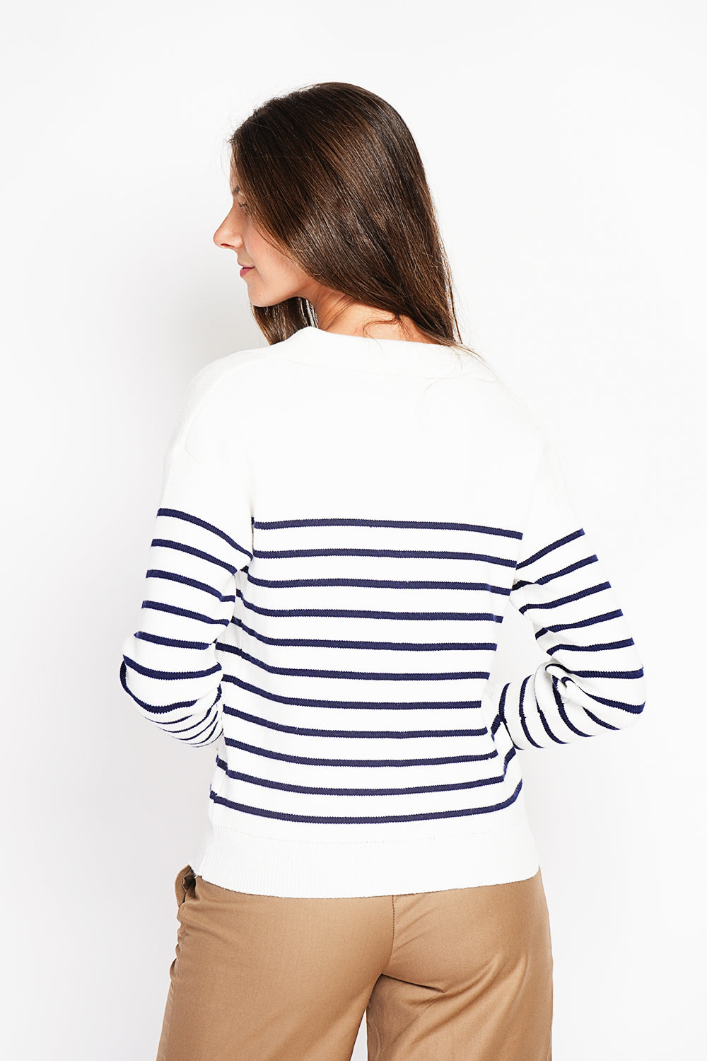 Sailor polo neck sweater Oversized cut with long sleeves