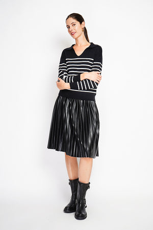 Sailor polo neck sweater Oversized cut with long sleeves