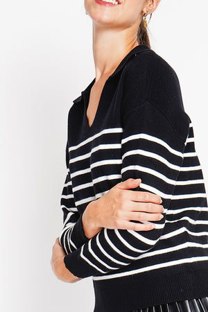 Sailor polo neck sweater Oversized cut with long sleeves