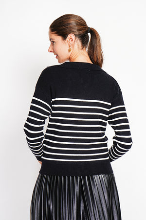 Sailor polo neck sweater Oversized cut with long sleeves