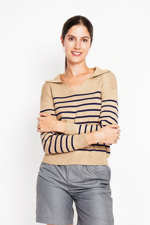 Sailor polo neck sweater Oversized cut with long sleeves