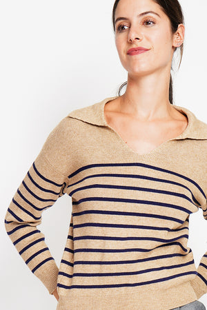 Sailor polo neck sweater Oversized cut with long sleeves