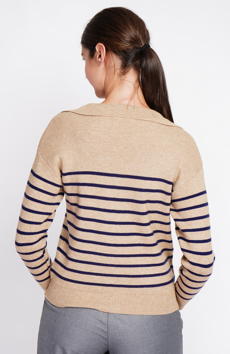 Sailor polo neck sweater Oversized cut with long sleeves