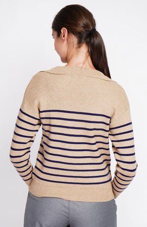 Sailor polo neck sweater Oversized cut with long sleeves