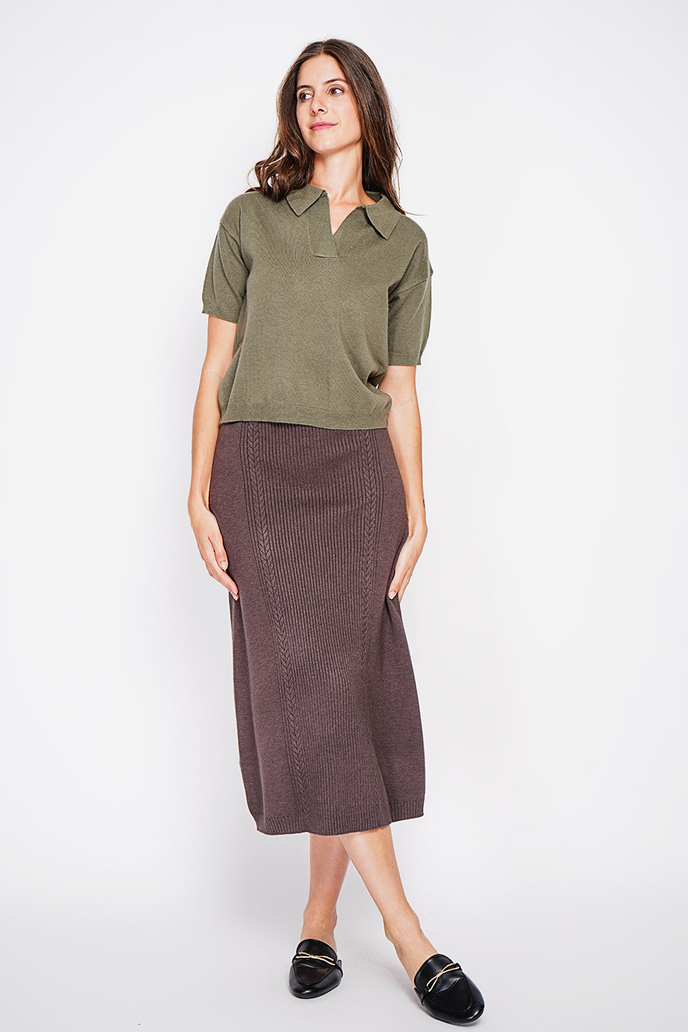 Long twisted skirt