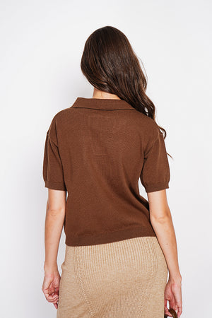 Polo neck sweater Ribbed edges Oversized fit with mid-length sleeves