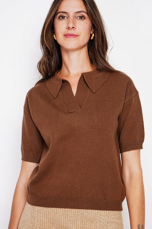 Polo neck sweater Ribbed edges Oversized fit with mid-length sleeves