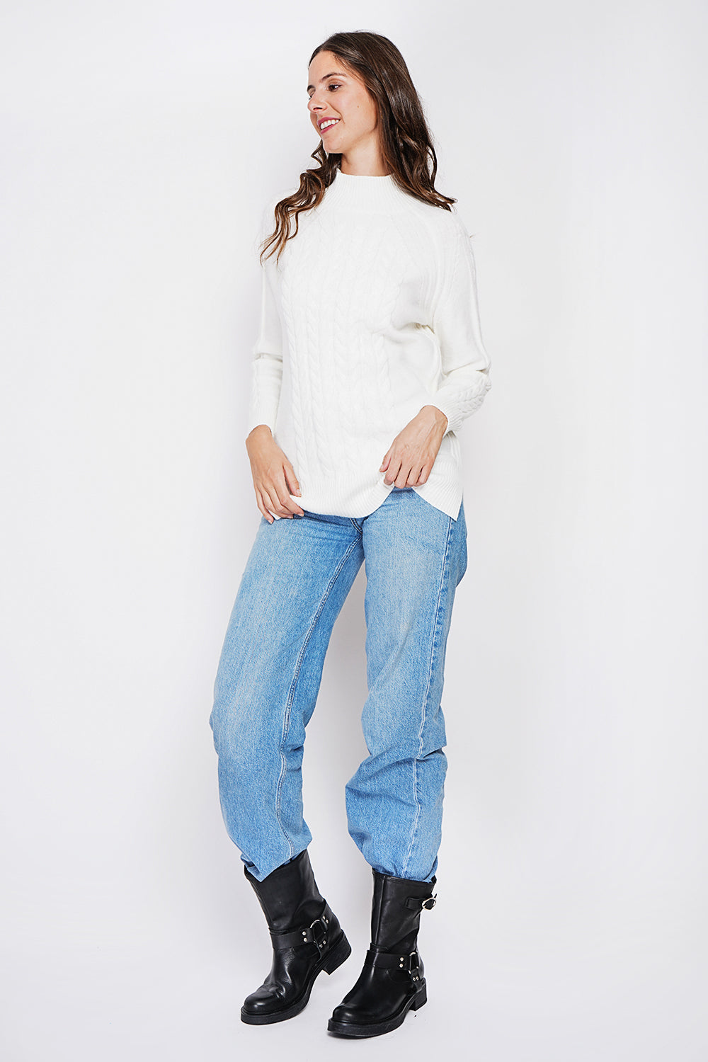 Long sleeve twisted high neck tunic