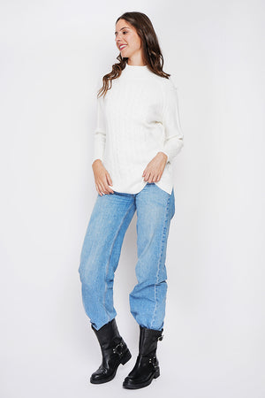 Long sleeve twisted high neck tunic