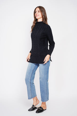 Long sleeve twisted high neck tunic