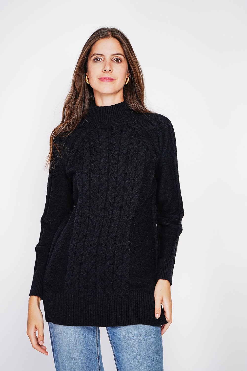 Long sleeve twisted high neck tunic