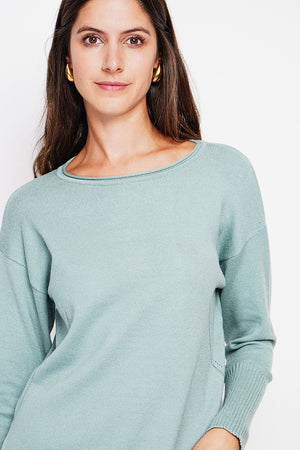 Oversized turtleneck sweater with openwork front and long sleeves
