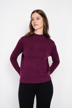 Winter thermal fur collar sweater with long sleeves