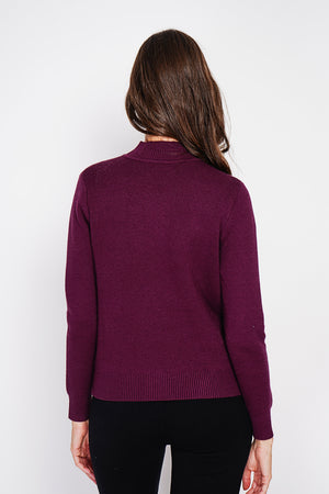 Winter thermal fur collar sweater with long sleeves