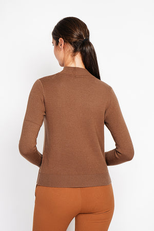 Winter thermal fur collar sweater with long sleeves
