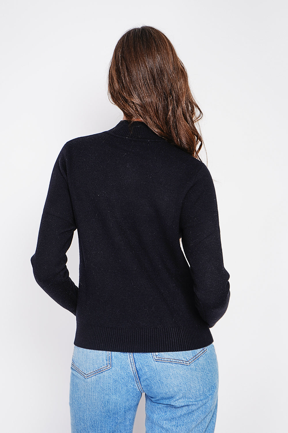 Pull col montant fourré thermique – Noir – William de Faye