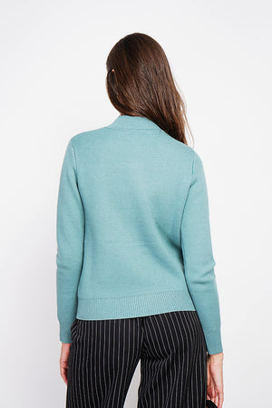 Winter thermal fur collar sweater with long sleeves