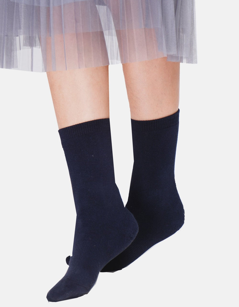 Chaussettes hautes fourrées thermiques – Bleu nuit – William de Faye