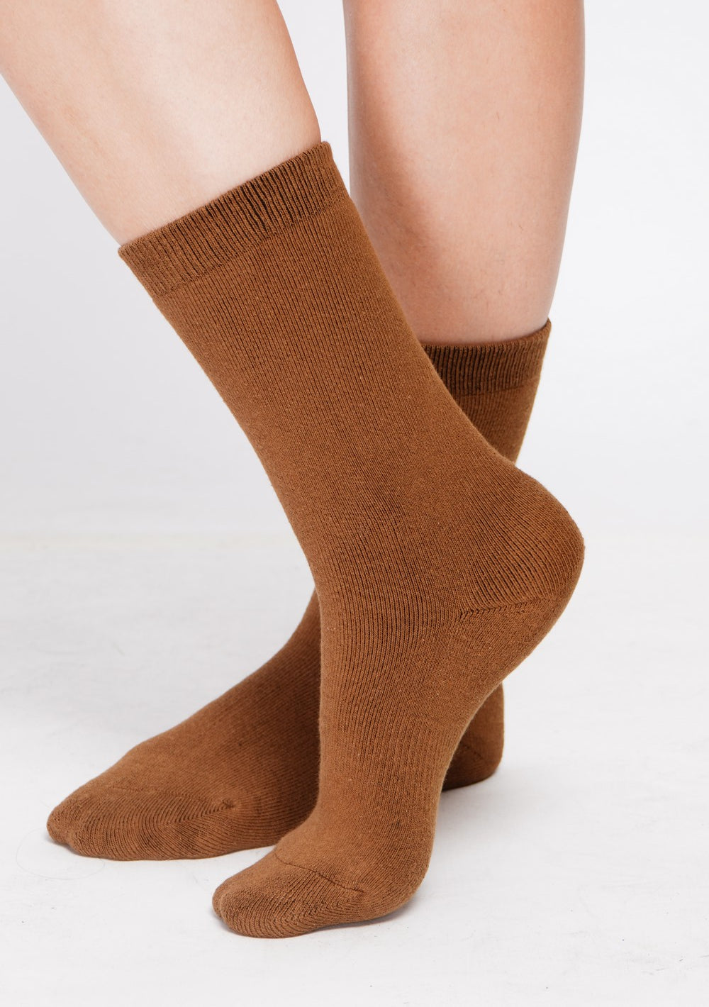 Chaussettes hautes fourrées thermiques – Marron – William de Faye
