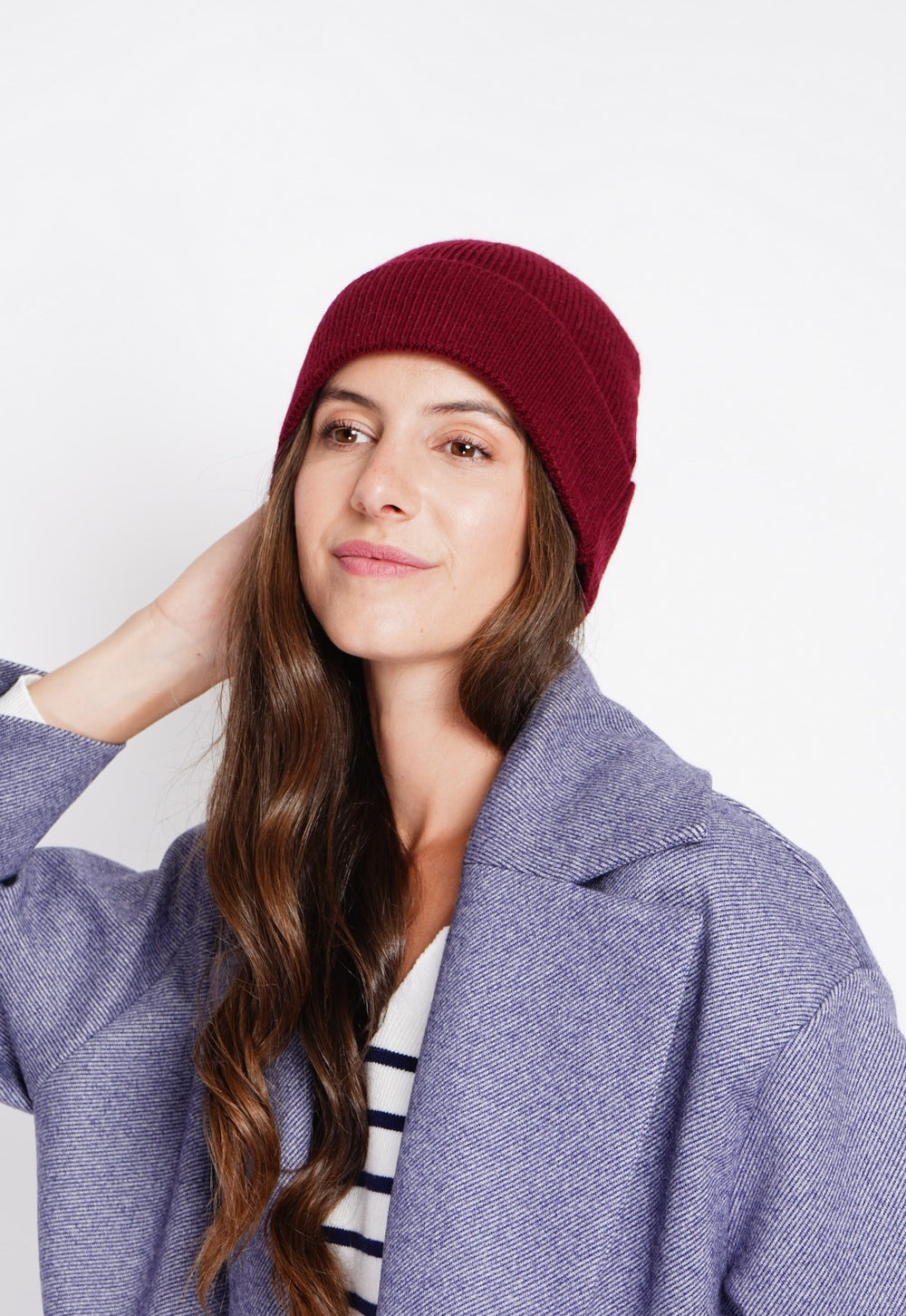 Loose ribbed mixed beanie