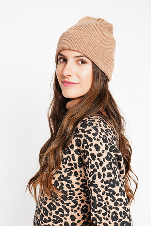 Loose ribbed mixed beanie
