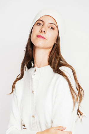Loose ribbed mixed beanie