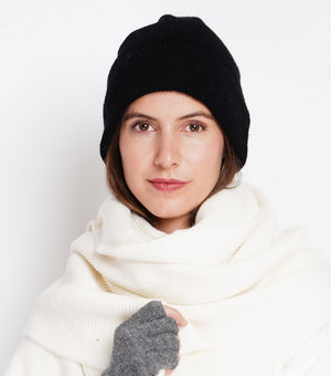 Loose ribbed mixed beanie