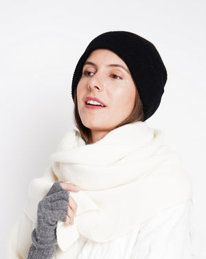 Loose ribbed mixed beanie