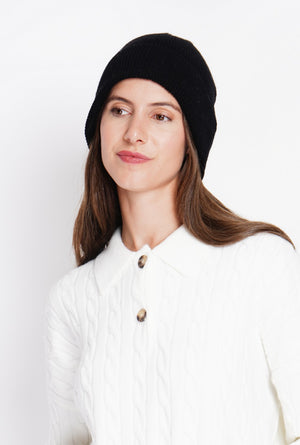 Loose ribbed mixed beanie