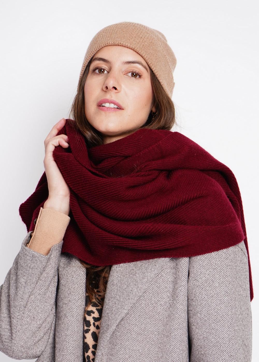 Mixed ribbed scarf