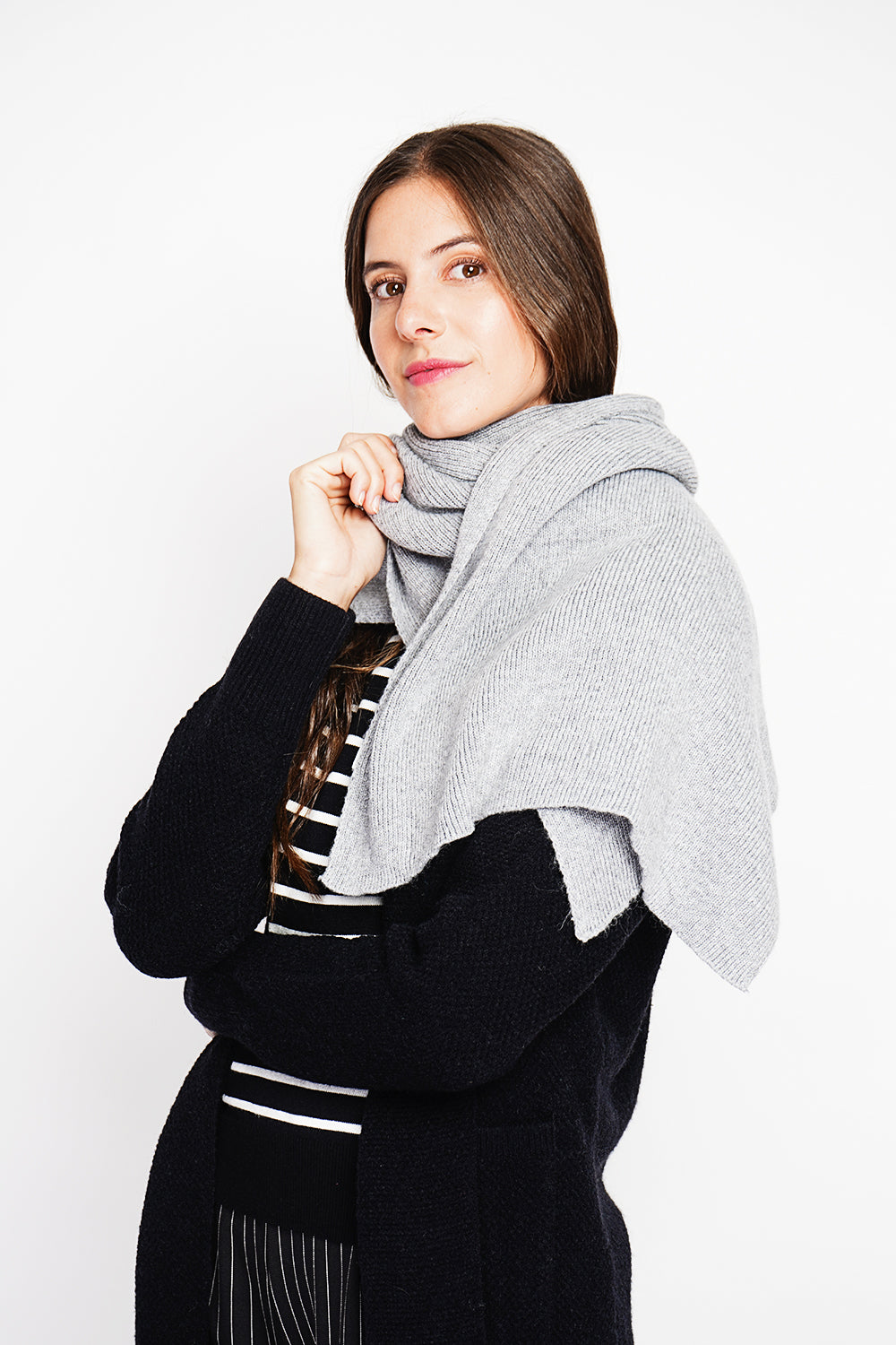 Mixed ribbed scarf