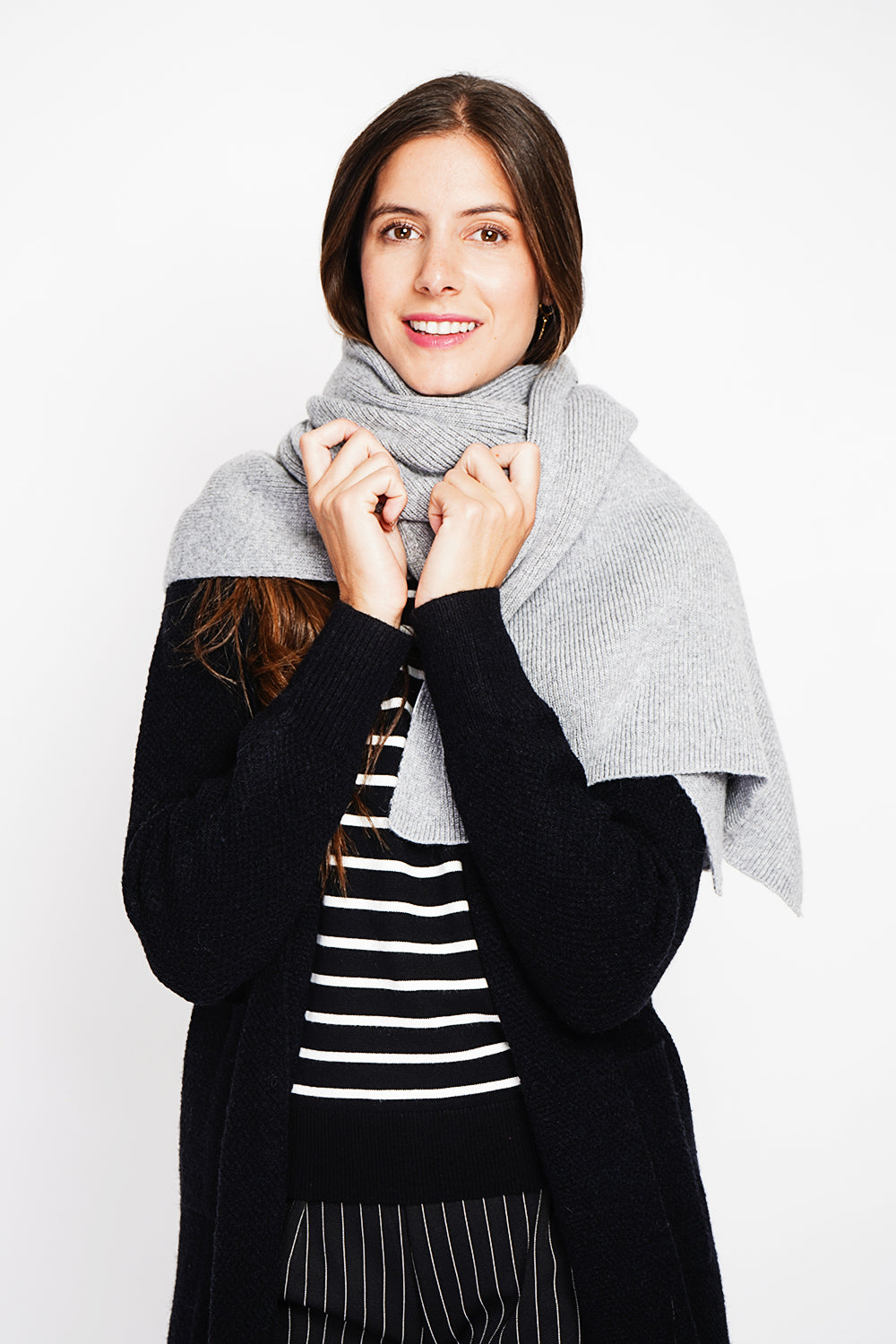 Mixed ribbed scarf