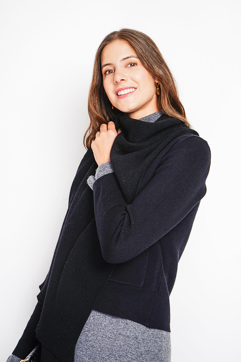 Mixed ribbed scarf