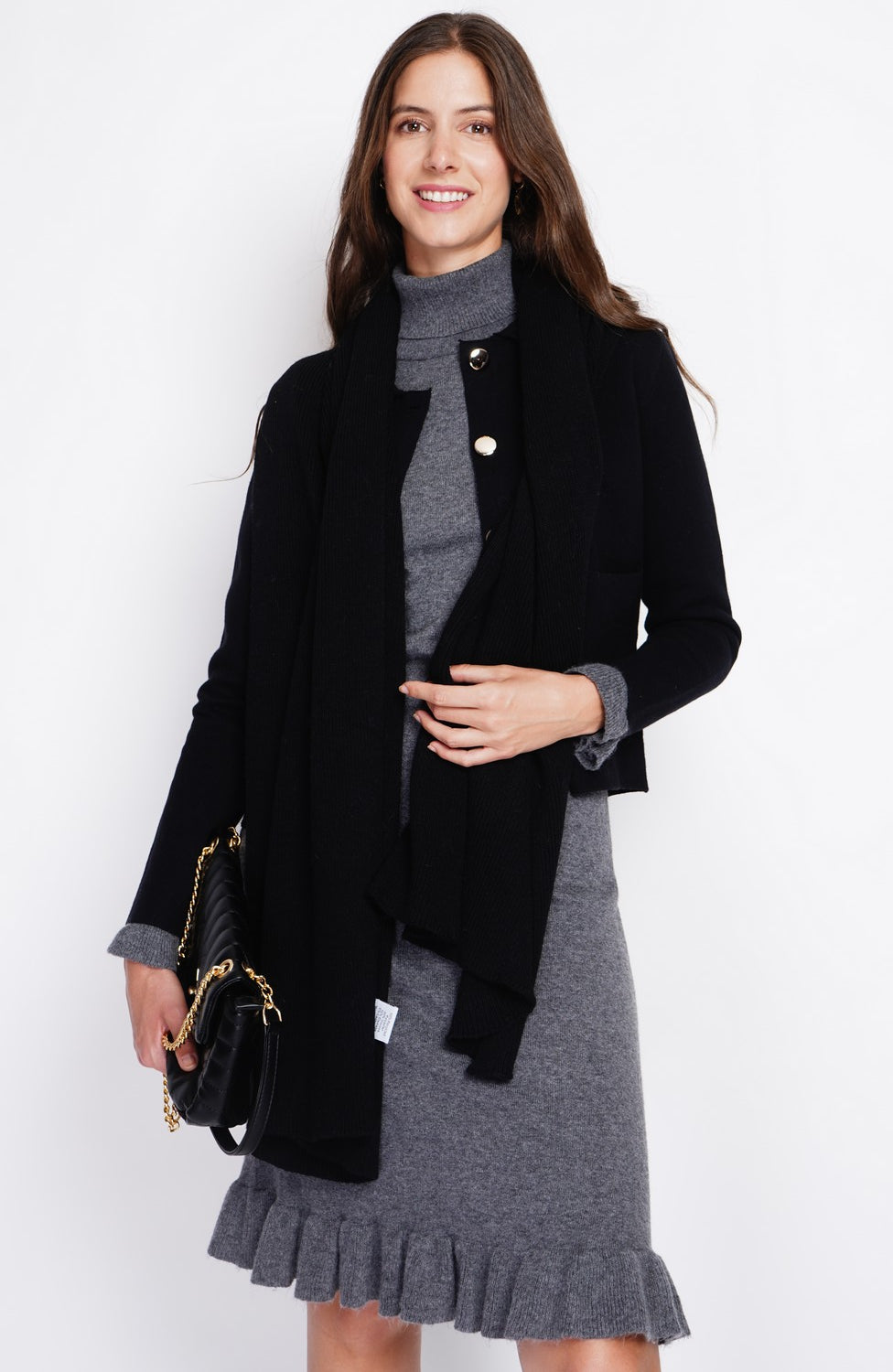 Mixed ribbed scarf