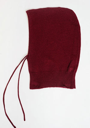 Ribbed drawstring hood