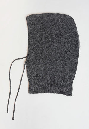 Ribbed drawstring hood
