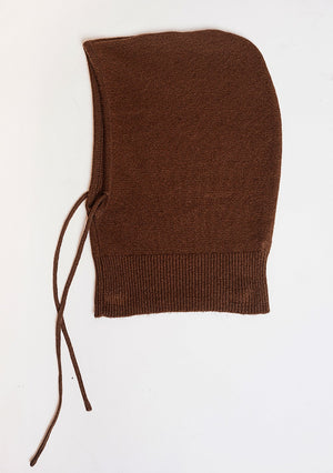 Ribbed drawstring hood