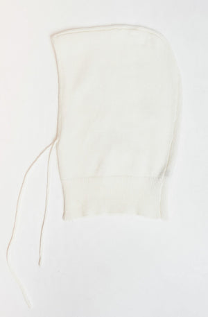 Ribbed drawstring hood