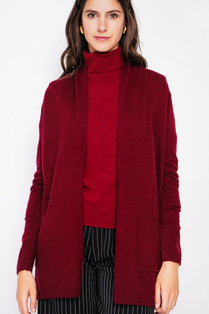 Long shawl collar cardigan with pockets